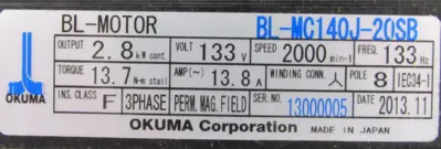 NEW OKUMA BL-MC140J-20SB SERVO MOTOR BLMC140J20SB