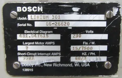 USED BOSCH STRATUS