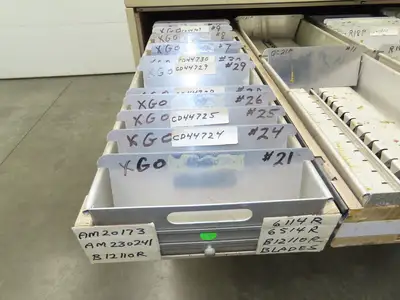 Modular Industrial Storage Cabinet 20 Drawer 61.5x38x34.5" Vintage 17x10" Trays