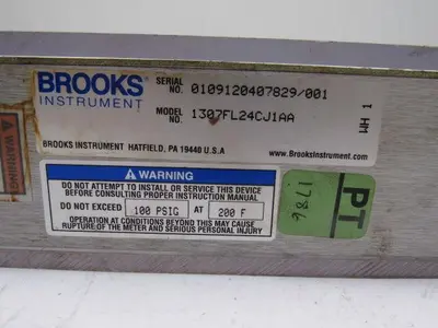 Brooks Instruments 1307FL24CJ1AA Vertical Read Flow Meter Gpm 0-10 Water 100 PSI