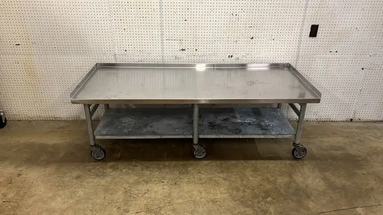 Used Falcon Restaurant Supply, Inc. Used 72.5" x 30" Stainless Steel Equipment Stand with Casters Food Prep Tables Illinois US | Falcon Restaurant Supply #1373561