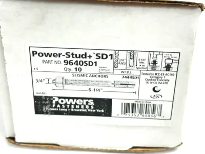 New | in-Stock Power Fasteners 7444SD1,9640SD1 Bolts Michigan US | Maverick Industrial Sales #1502278