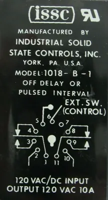 NEW ISSC 1018-B-1 TIME RELAY 1018B1