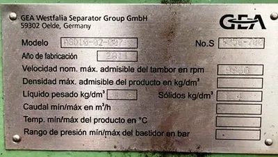 Westfalia ASD 10-02-007 fish oil purifier skid, SS.