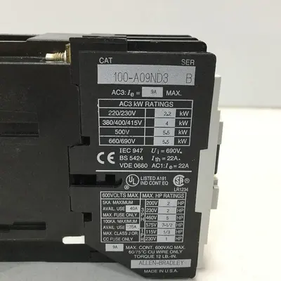 USED ALLEN BRADLEY 100-A09ND3 SER B