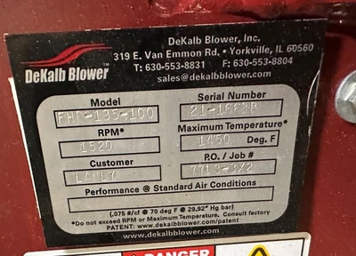 DEKALB FHD-135-1000 FURNACE BLOWER