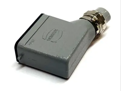 USED HARTING SIDE ENTRY LOW PROFILE HOOD W/ 09330102601 INSERT CONNECTOR