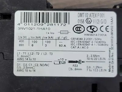 USED SIEMENS 3RV1021-1HA10