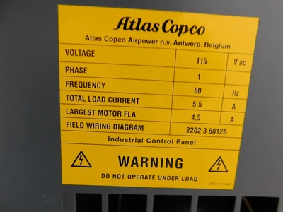 Used Atlas Copco GX4FFCSA/UL Tank Mounted Air Compressors Ohio US | Equipment Recovery Corp. #1331437