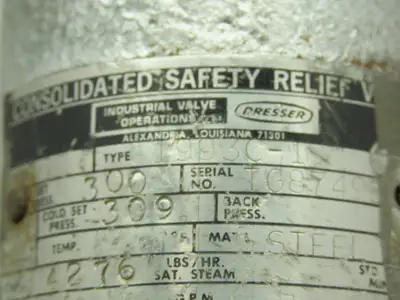 Dresser 1993C-1 Consolidated Safety Relief Valve 1.5"& 1"NPT 300PSI
