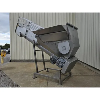 Used FPEC 24" dia. X 12.5' L Incline Sanitary Food Grade Screw Auger Conveyor