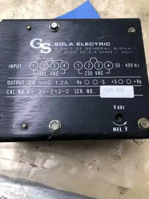 SOLA Electric 83-24-212-2 Power Supply 24VDC 115/230VAC 50-400Hz