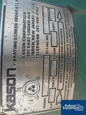 USED Kason 40" Kason Circular Fluid Bed Dryer, C/S
