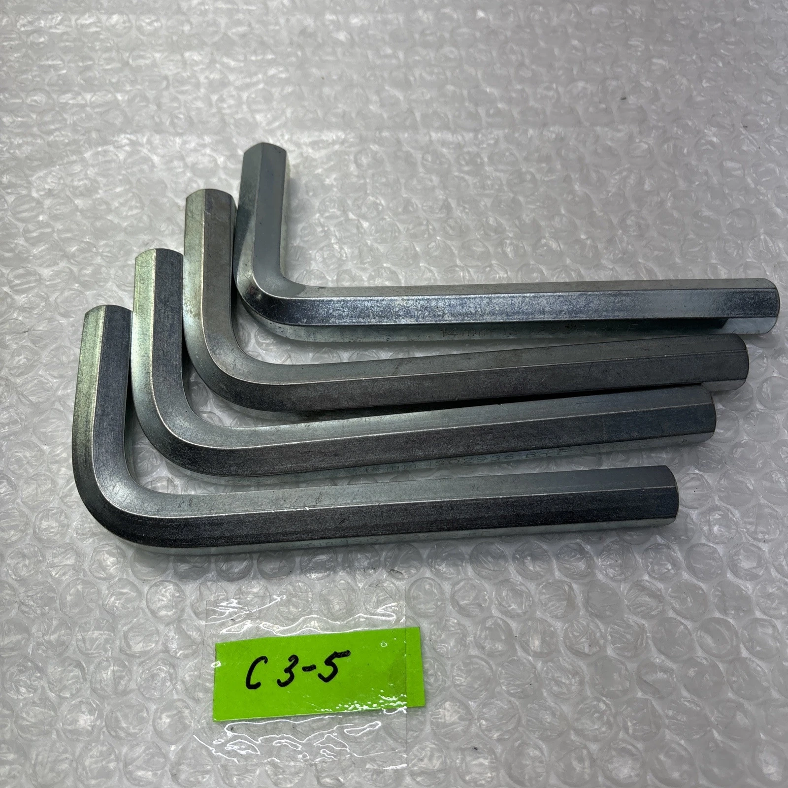 **New (Other ) 14mm Hex Allen Key, L-Wrench, ISO 2936 B+F Nickel Plated QTY 4 #