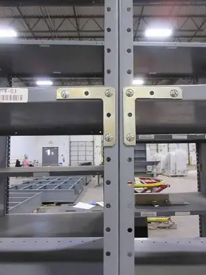 GRAY METAL SHELVING UNITS- DOUBLE WIDE