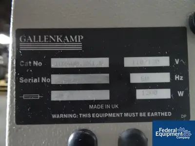 USED Gallenkamp GALLENKAMP INCUBATOR SHAKER, CAT# IOX400.XX1.B