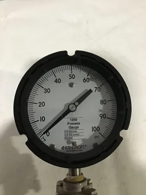 Ashcroft 1259 0-100 PSI Process Gauge;  316 S.S. Socket