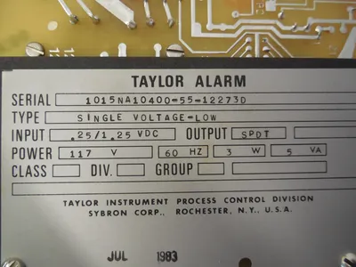 TAYLOR 1015NA10400-55-12273D PC BOARD 125S876 1015NA104005512273D