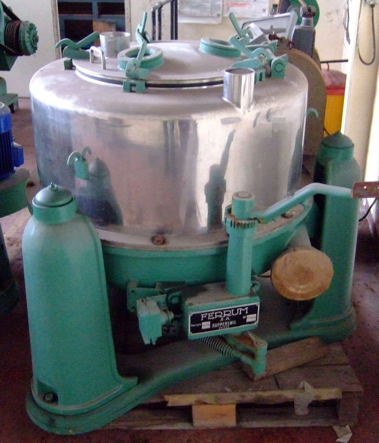 Ferrum J8P-S, 31 x 16 sanitary perforate basket centrifuge, 316SS.