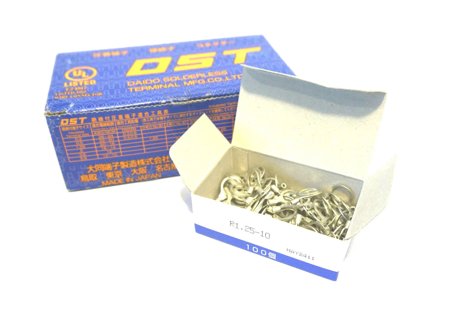 500 NEW DAIDO SOLDERLESS TERMINALS MFG. R1.25-10 R12510