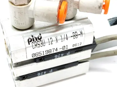CRS3U 12X1/4-BB-M, CRS3U12X1/4-BB-M, CRS3U 12 X 1/4-BB-M | PHD CRS3U12X1/4-BB-M Compact Pneumatic Cylinder 0.47" Bore 0.25" Stroke - Used