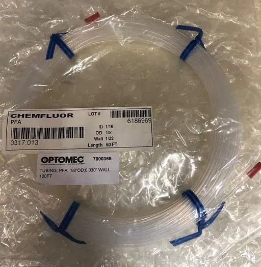 CHEMFLUOR PFA , OPTOMEC 7000365 TUBING PFA 1/8