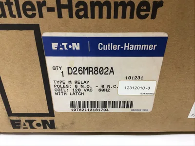 EATON CUTLER HAMMER D26MR802 TYPE M LATCHED RELAY SERIES A3