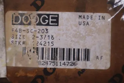 NEW DODGE 2-3/16" FOUR BOLT FLANGE BEARING F4B-SC-203 STK K3235CC