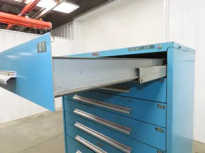 Nu-Era Modular Tool Storage Cabinet 9 Drawer 45x28x61" Stanley Vidmar Blue