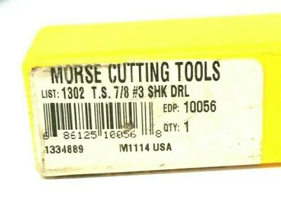 NEW MORSE CUTTING TOOLS 1302 SHANK DRILL #3 7/8