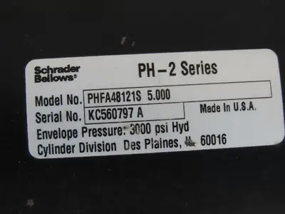 Schrader Bellows PHFA481215 5.00 Hydraulic Tie Rod Cylinder 5" Bore 5" Stroke