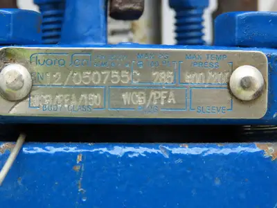Fluoro Seal L152F Sleeved Plug Valve 1" Flanged 4-Bolt Raised Face Class 150 WCB