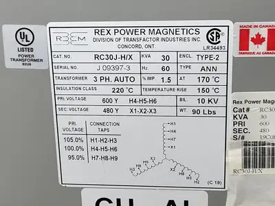 USED REX POWER MAGNETICS RC30J-H/X
