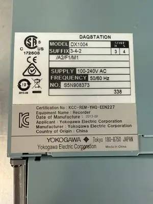 Yokogawa DX1004 / DX1004-3-4-2 100-240Vac 50/60hz (8.6.5)