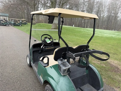 (1) 2015 E-Z-Go golf cart with a Kawasaki gas engine, includes Club Clear club and ball washer, does...
