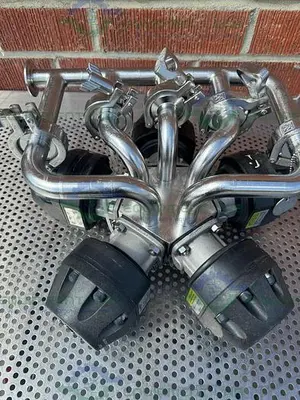 USED 5 ITT PURE FLO ADVANTAGE STAINLESS STEEL DIAPHRAGM VALVE W/ 1" SANITARY FITTING