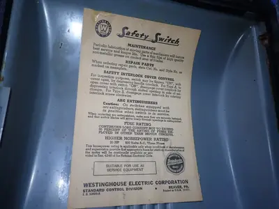 Westinghouse Electric Corporation Fusible Disconnect