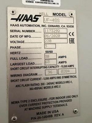2020 HAAS VF-4SS Vertical Machining Centers | Bayou Machinery (10)