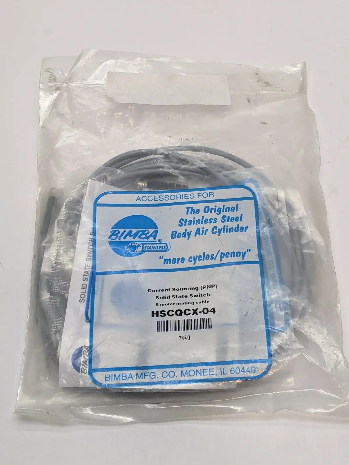 HSCQCX-04 | Bimba  Solid State Sourcing Switch M8 Male Connector 5m Cable - New