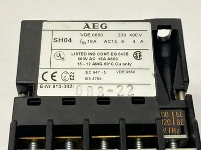 USED AEG CONTROL RELAY 16A 120V COIL