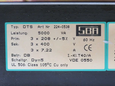 Used SBA _UNKNOWN_ Transformers | OCO Industrial #1694777
