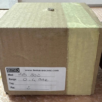 NEW IN BOX- Te.ma. Vasconi Commercial Pressure Gauge 0/4Bar NIB  KI. 1,0 3-3/4”
