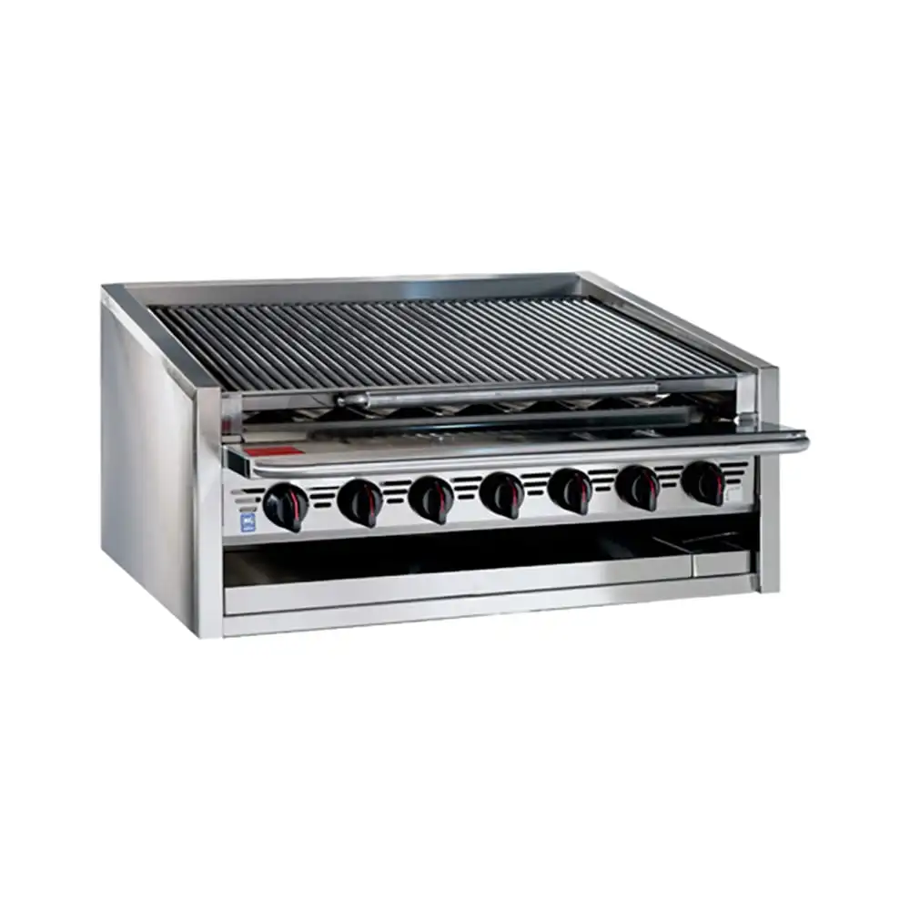 Bakers Pride L-36RS-C 36" Countertop Gas Charbroiler W/ Coal Radiants - (7) Burners, Liquid Propane
