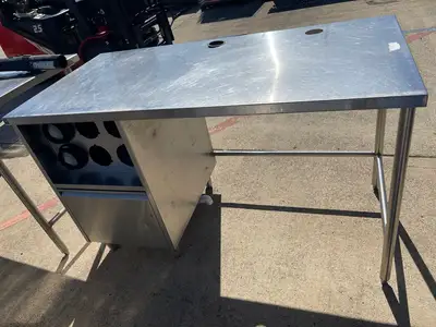 Used Falcon Restaurant Supply Used 61" Stainless Steel Drink Station Table - SS299 Food Prep Tables Illinois US | Falcon Restaurant Supply #1375786