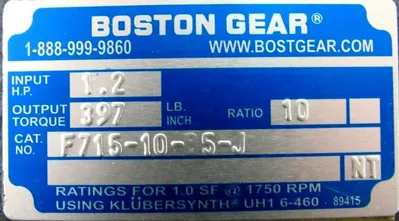 NEW BOSTON GEAR F715-10-B5-J GEAR REDUCER 10:1 3/4" DIA. F71510B5J