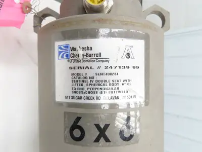 Waukesha Cherry-Burrell Sentinel IV Pneumatic Air Lifter Valve Double Seat 6" SS