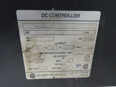 Allen Bradley 1370AR-AOG75-BE High Performance DC Drive 400VDC 180A