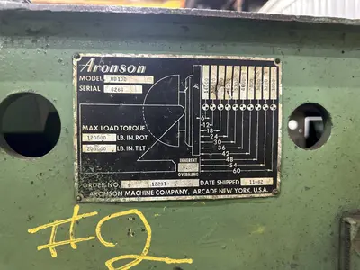 10,000 LBS X 60" ARONSON HD100 HEAVY DUTY WELDING POSITIONER: YOBRO #25141