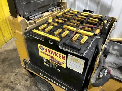 3500 LB MITSUBISHI MODEL FBC18N ELECTRIC FORKLIFT: STOCK 17435