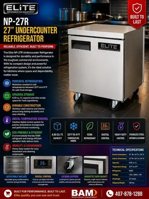 Elite NP-27R 27" Undercounter Refrigerator